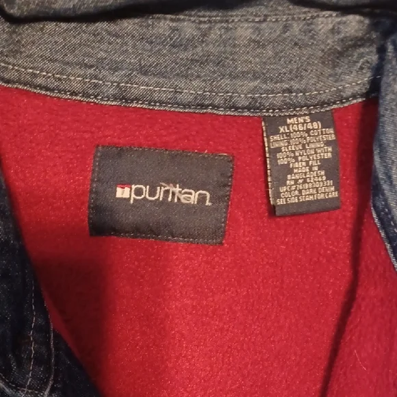 Puritan Blue Denim Shirt Jacket Lined Jean Shirt Jacket Size XLarge - Picture 2 of 3